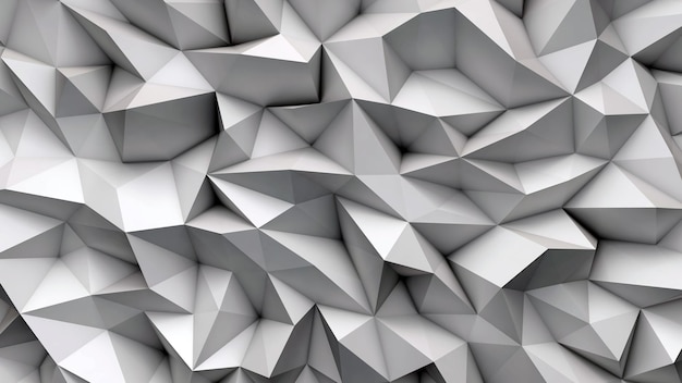 Abstract white 3D geometric polygon facet background mosaic made by edgy triangles.