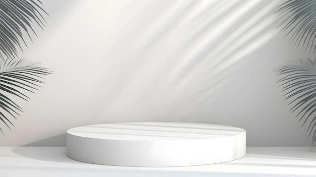 abstract white 3d room with realistic white cylinder