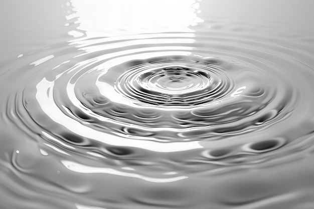 Abstract white background with circular ripples in the water banner panorama water surface texture