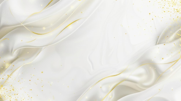 Abstract white background with gold wavy curve