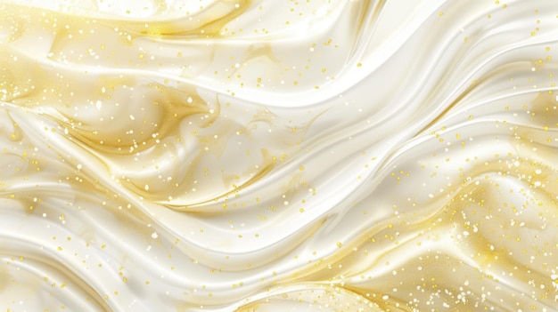 Abstract white background with gold wavy curve