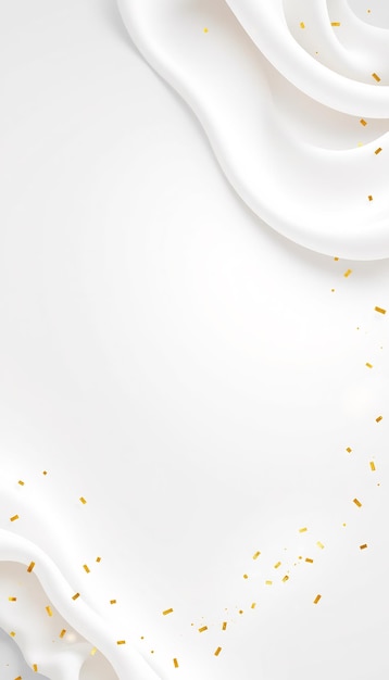 Abstract white background with golden confetti