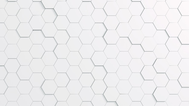 Abstract white background with hexagonal shapes