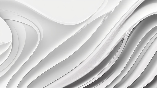 Abstract white background with smooth wavy lines