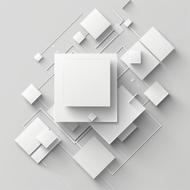 Photo an abstract white background with squares and rectangles