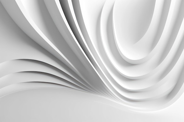 An abstract white background with wavy lines Generative AI