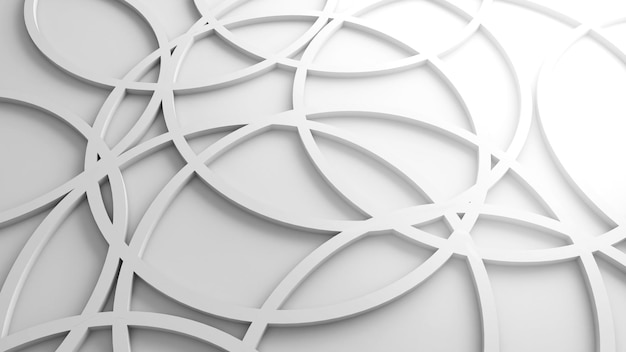 Abstract white chaotic circle shapes background3d rendering