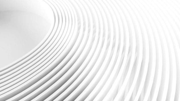 Abstract White Circle Wave Shapes BackgroundMotion abstract backgroundswhite circle stripes 3D rendering