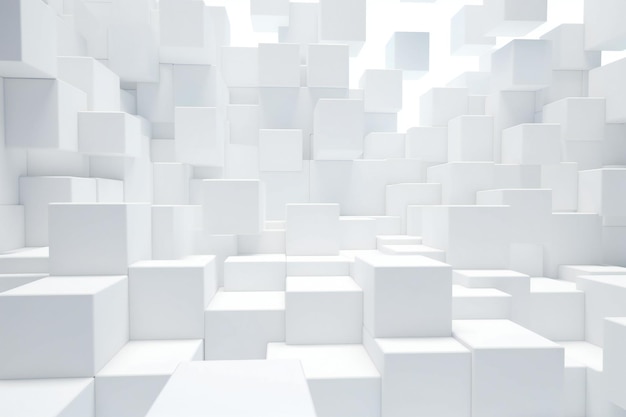 Abstract White Cubes Wall Background