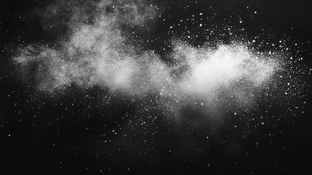 Photo abstract white dust on black background