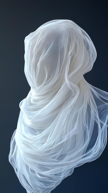 Abstract White Fabric Swirling in the Air