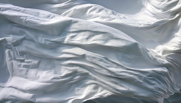 Photo abstract white fabric with gentle curves and drapes