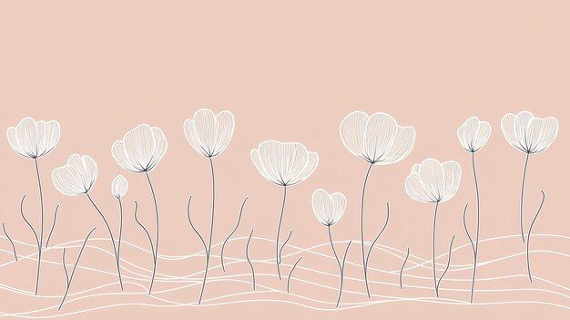 Photo abstract white flowers on pink background