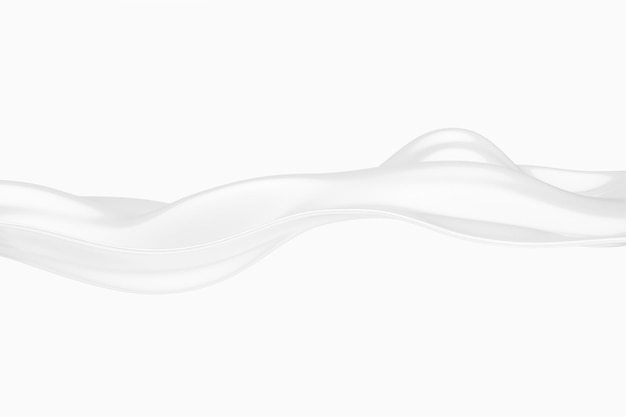 Abstract White Flowing Liquid Wave Lines Background 3d Rendering