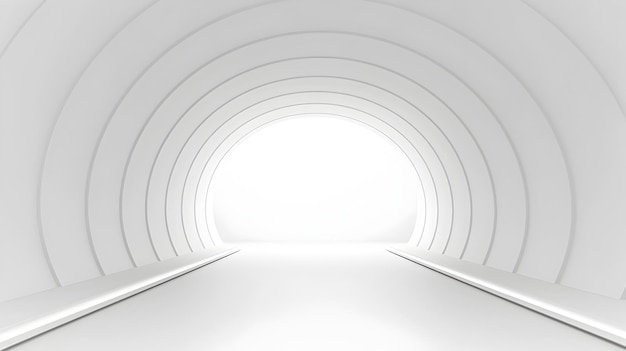 Abstract White Futuristic Tunnel Architectural Background