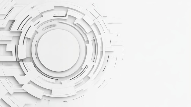 Photo abstract white geometric circles create a modern tech background