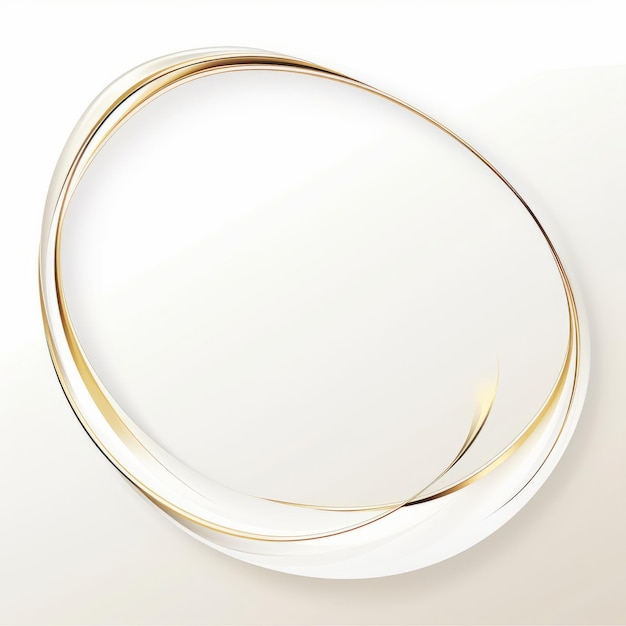 Photo an abstract white and gold circle on a white background