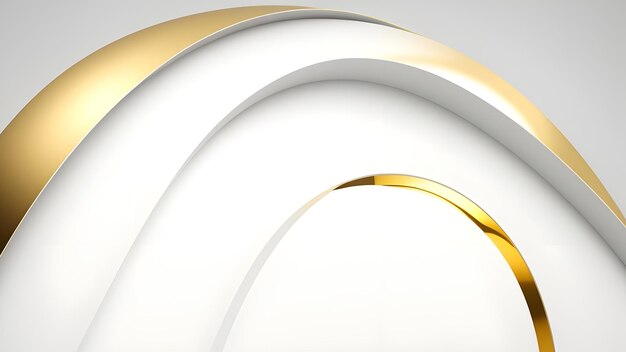 Abstract white and gold curved paper background