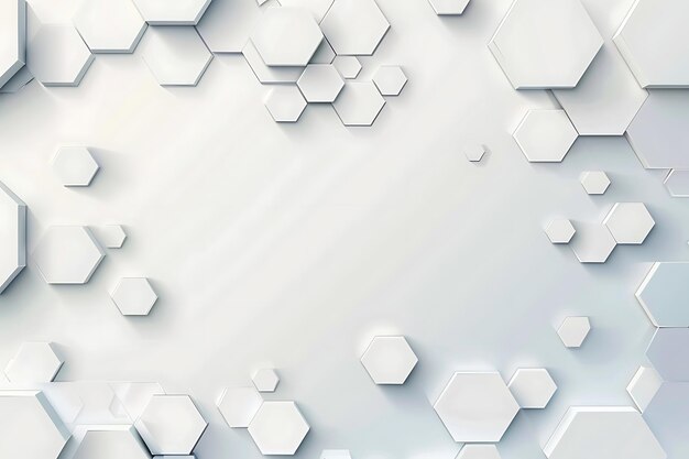 Photo abstract white hexagon background 3d rendering