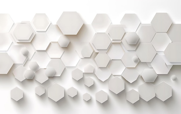 Abstract white hexagon background 3d rendering