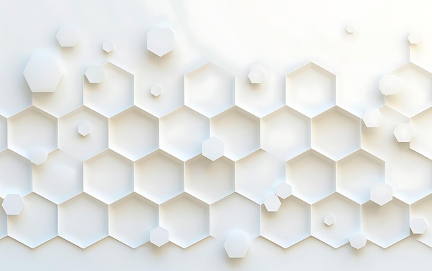 Abstract white hexagon background 3d rendering