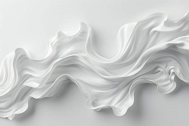 Abstract white lines forming an elegant s shape on white background minimalist and threedimensio