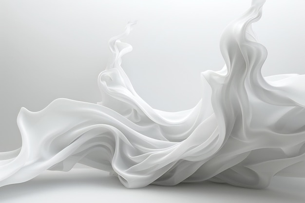 Abstract white lines forming an elegant s shape on white background minimalist and threedimensio