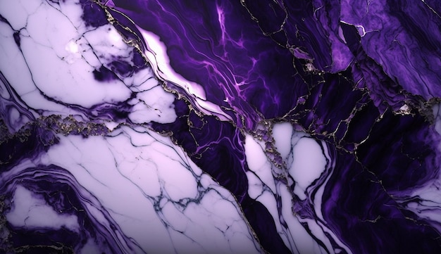 Abstract white and liquid purple color marble texture AI Generated