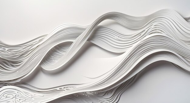 Abstract White Paper Waves Background