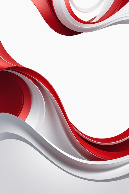 Abstract white and red wavy on a bright background vertical composition