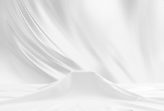 Abstract White Satin Silky Cloth for background