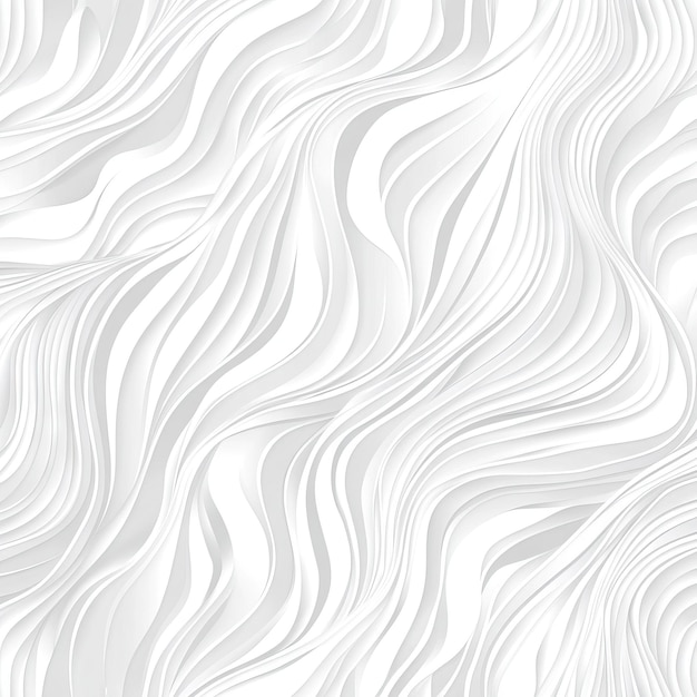 Abstract White Seamless Pattern with Wavy Lines and Organic Shapes AI generated illustration