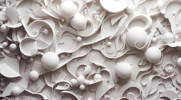 Abstract white shapes background