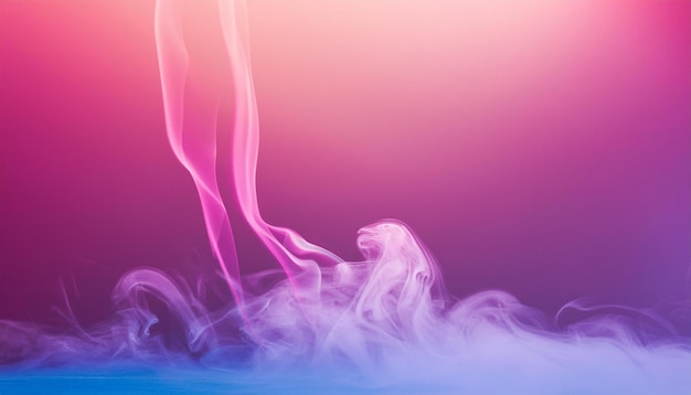 Photo abstract white smoke pink blue and purple gradient blurred banner