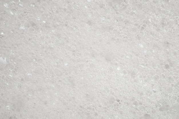 Abstract white soap foam texture background close up