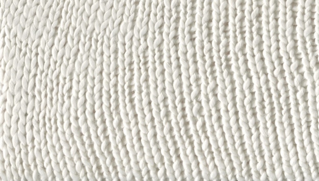 Photo abstract white soft knitted pattern textured warm light woolen braids are knitted with threads background