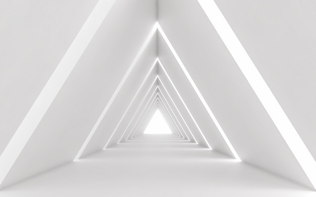 Abstract white triangle corridor