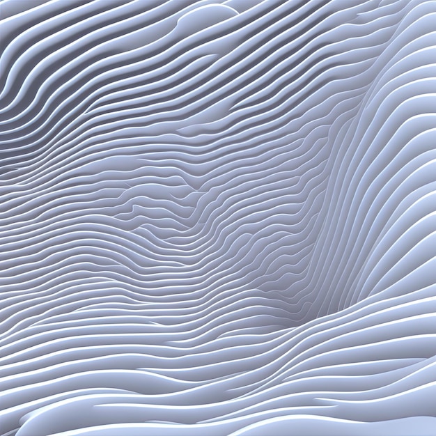 Abstract white wave background 3d illustration