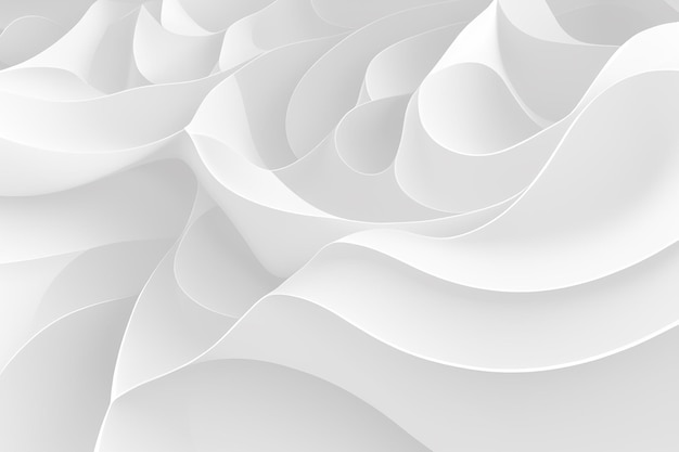 Abstract white wave background Minimal white graphic wallpaper 2D Illustration