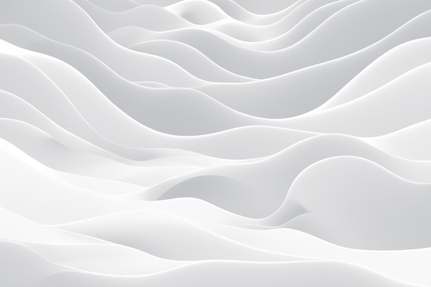 Abstract white wave background Minimal white graphic wallpaper 2D Illustration