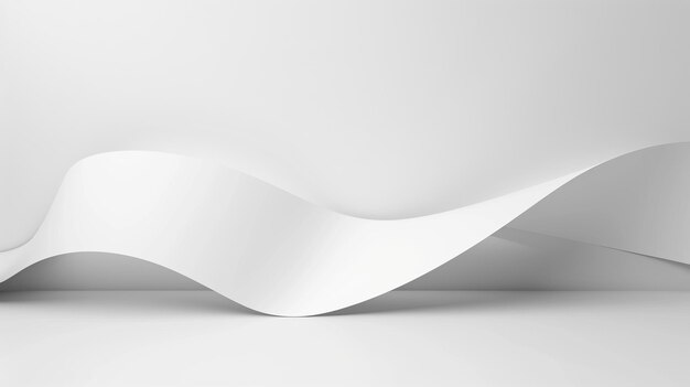 Photo an abstract white wave design on a grey background