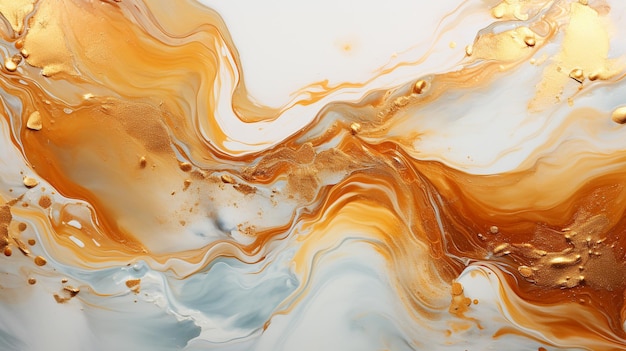 Abstract whitegold marbling oil acrylic paint background illustration art wallpaper