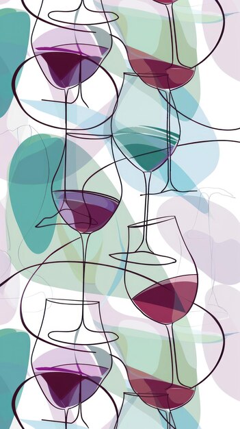 Photo abstract wine glasses pattern