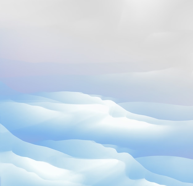 Abstract winter background with smooth white and blue lines