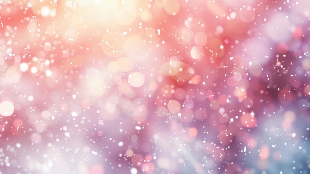 Abstract Winter Wonderland Soft Bokeh and Falling Snow