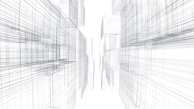 Photo abstract wireframe cityscape design illustrating urban architecture and modern construction concepts