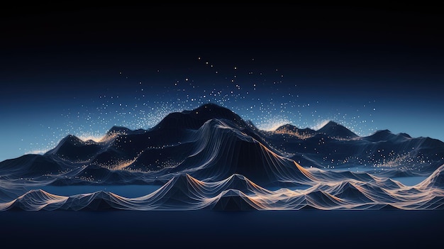 abstract wireframe landscape topographic illustration mountain grid topography earth surface design abstract wireframe landscape topographic ai generated