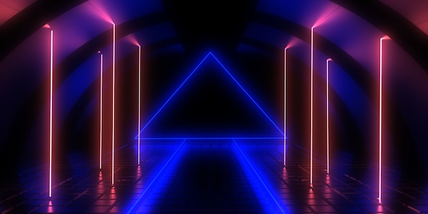 abstract with neon lights. illustration