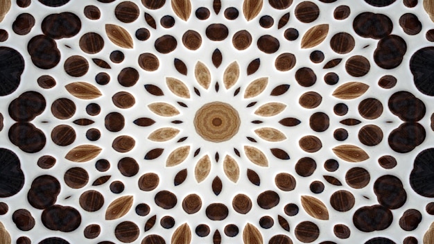 Abstract Wooden Background   Concept Symmetric Pattern Ornamental Decorative Kaleidoscope Movement Geometric Circle and Star Shapes