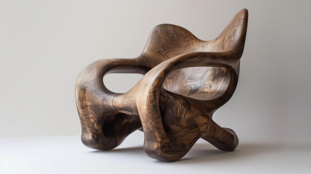 Photo abstract wooden chair sculpture